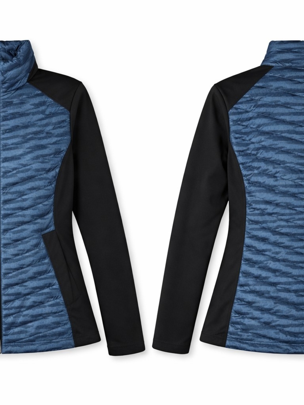 Quilted Blue & Black Hybrid Women's Jacket